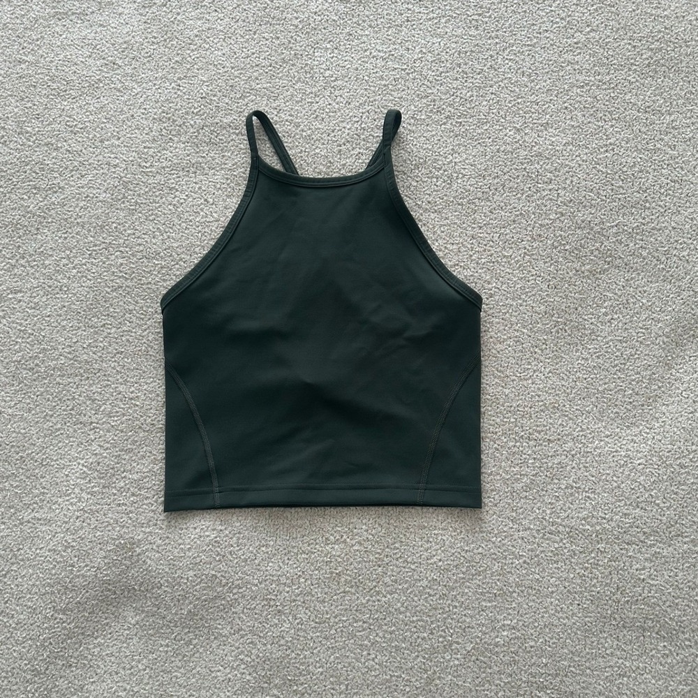 lululemon Wunder Train High-Neck Cross-Bank Tank Top size 2 in Dark Forest